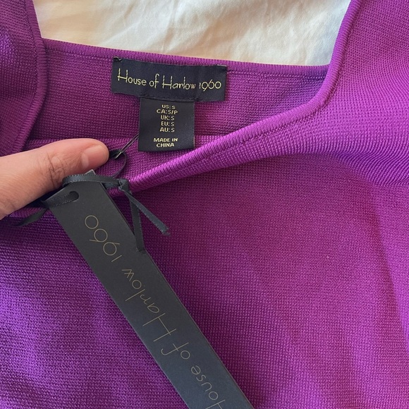 House of Harlow 1960 x Revolve Purple Puff Sleeve Top S - Picture 10 of 12